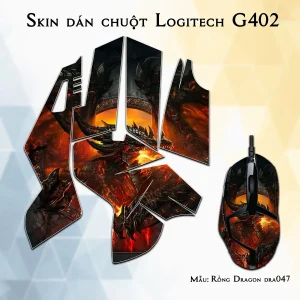 Skin dán chuột Logitech G402 mẫu Rồng Dragon dra047
