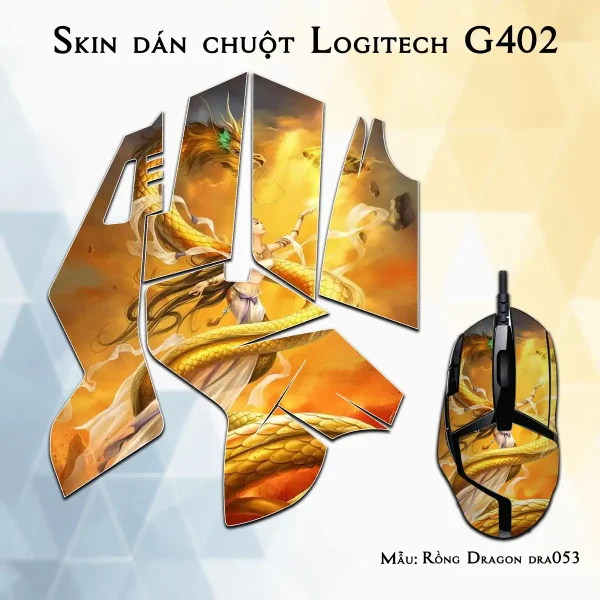 Skin dán chuột Logitech G402 mẫu Rồng Dragon dra053