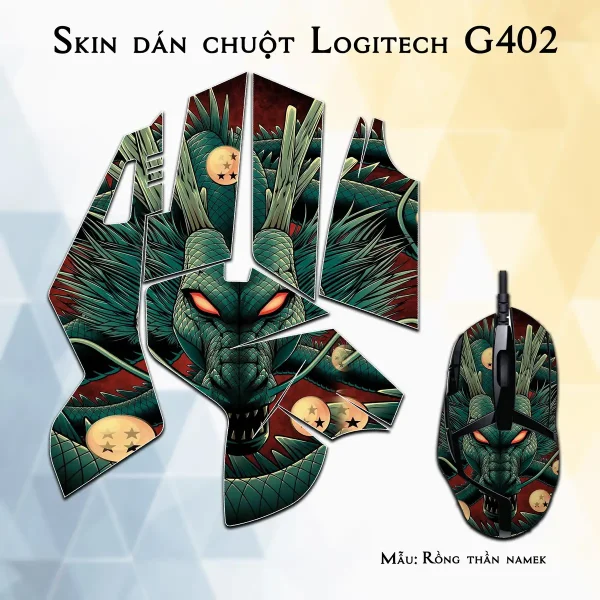 Skin dán chuột Logitech G402 mẫu Rồng thần namek