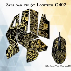 Skin dán chuột Logitech G402 mẫu Rồng Thời Trần lsm044