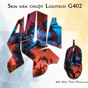 Skin dán chuột Logitech G402 mẫu Rồng Tribal Dragon dra056