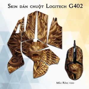 Skin dán chuột Logitech G402 mẫu Rồng vàng