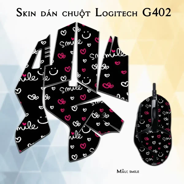 Skin dán chuột Logitech G402 mẫu smile