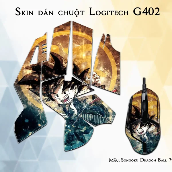 Skin dán chuột Logitech G402 mẫu Songoku Dragon Ball 7vnr005