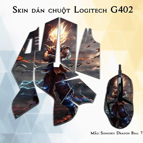 Skin dán chuột Logitech G402 mẫu Songoku Dragon Ball 7vnr007