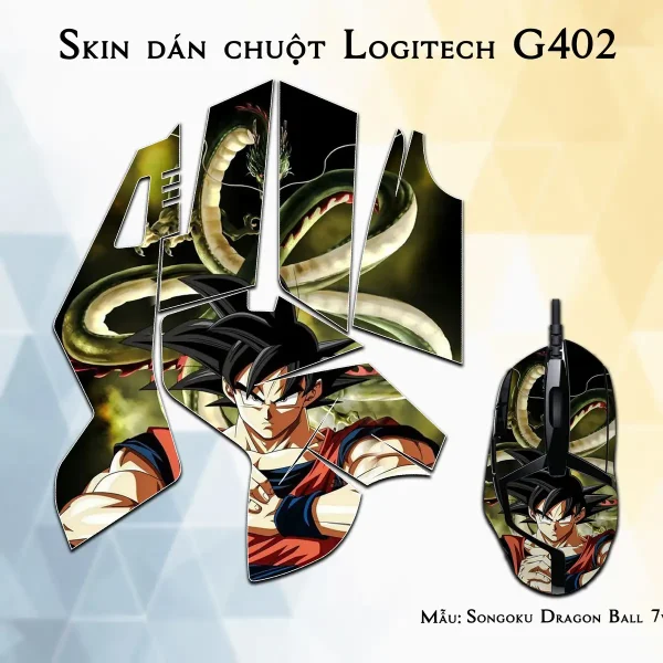 Skin dán chuột Logitech G402 mẫu Songoku Dragon Ball 7vnr011