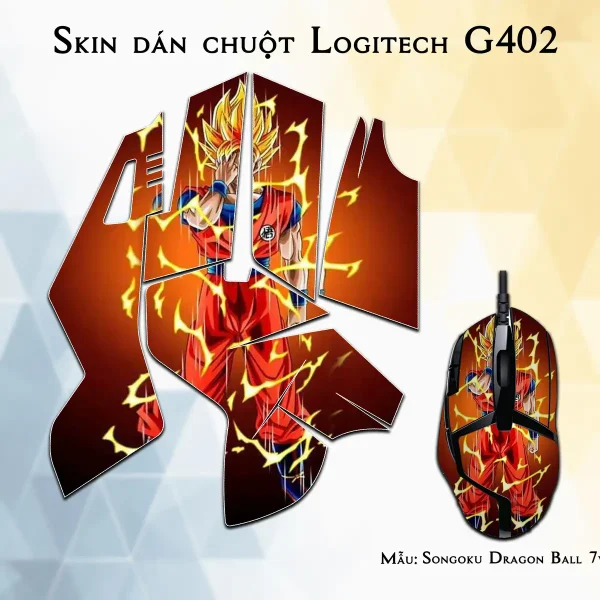 Skin dán chuột Logitech G402 mẫu Songoku Dragon Ball 7vnr012