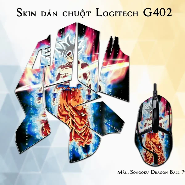 Skin dán chuột Logitech G402 mẫu Songoku Dragon Ball 7vnr013