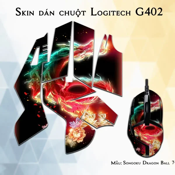 Skin dán chuột Logitech G402 mẫu Songoku Dragon Ball 7vnr016