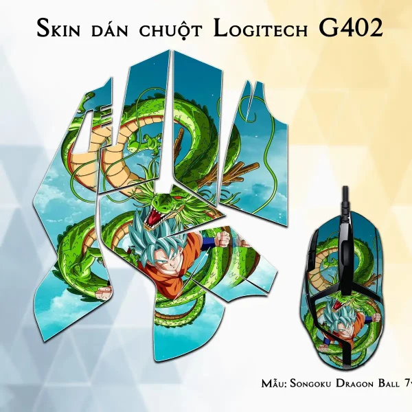Skin dán chuột Logitech G402 mẫu Songoku Dragon Ball 7vnr019