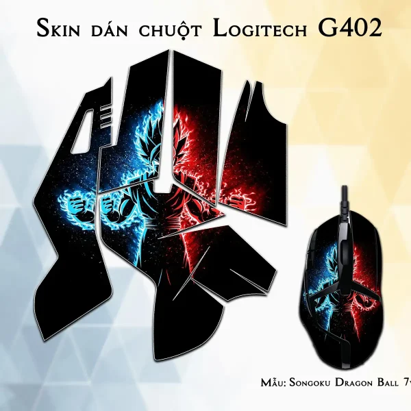 Skin dán chuột Logitech G402 mẫu Songoku Dragon Ball 7vnr020