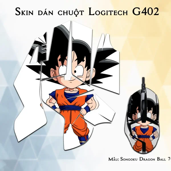 Skin dán chuột Logitech G402 mẫu Songoku Dragon Ball 7vnr022