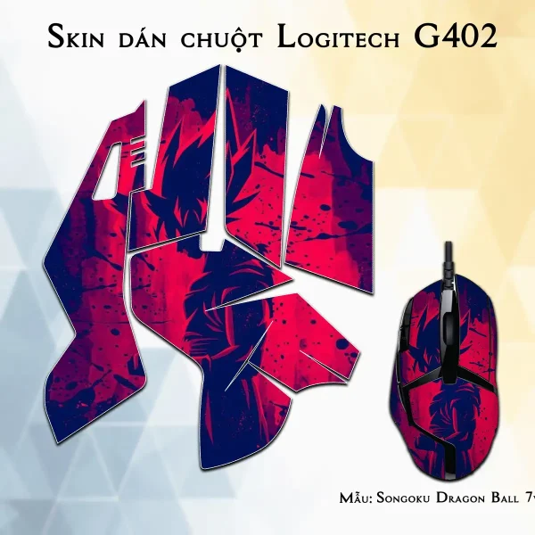 Skin dán chuột Logitech G402 mẫu Songoku Dragon Ball 7vnr023