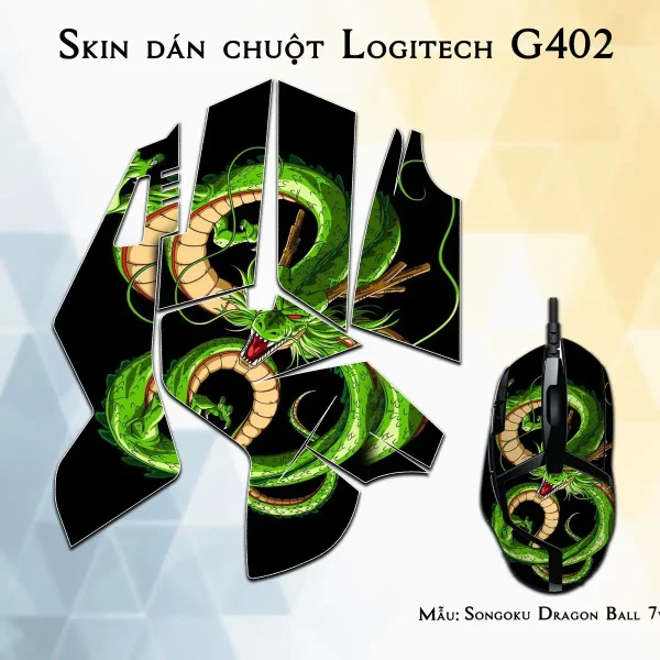 Skin dán chuột Logitech G402 mẫu Songoku Dragon Ball 7vnr024