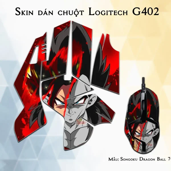 Skin dán chuột Logitech G402 mẫu Songoku Dragon Ball 7vnr025