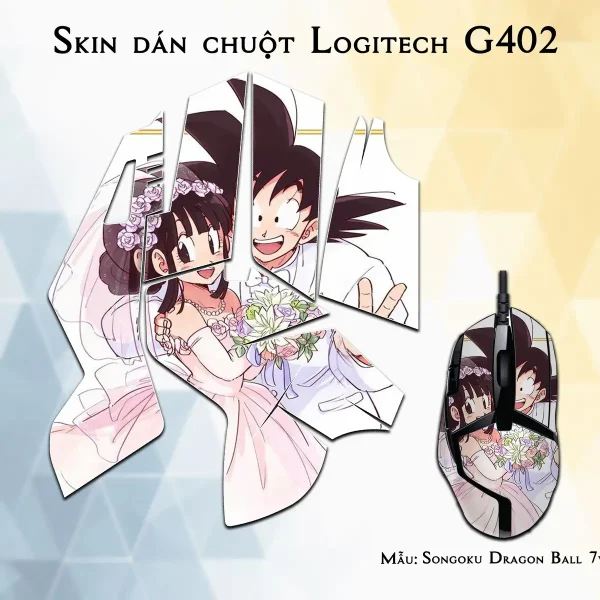 Skin dán chuột Logitech G402 mẫu Songoku Dragon Ball 7vnr028