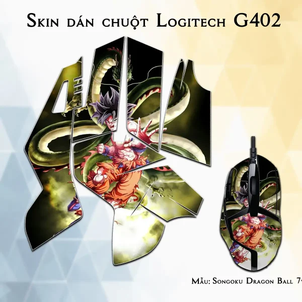 Skin dán chuột Logitech G402 mẫu Songoku Dragon Ball 7vnr034