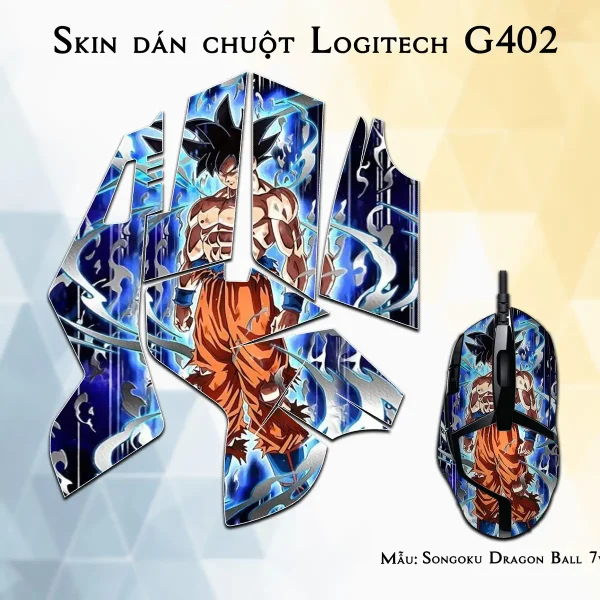 Skin dán chuột Logitech G402 mẫu Songoku Dragon Ball 7vnr035