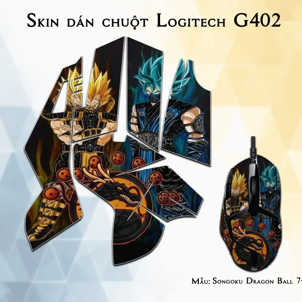 Skin dán chuột Logitech G402 mẫu Songoku Dragon Ball 7vnr036