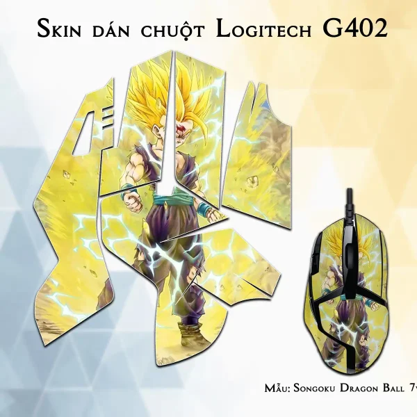 Skin dán chuột Logitech G402 mẫu Songoku Dragon Ball 7vnr038
