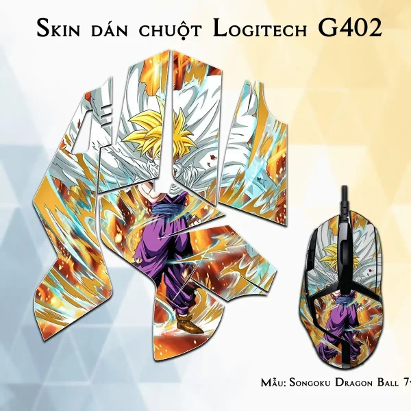 Skin dán chuột Logitech G402 mẫu Songoku Dragon Ball 7vnr040