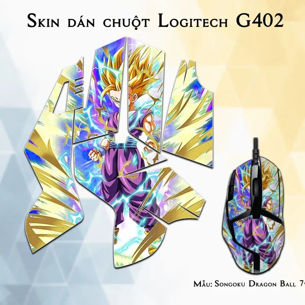 Skin dán chuột Logitech G402 mẫu Songoku Dragon Ball 7vnr041