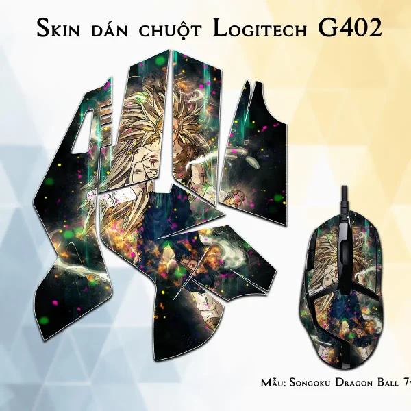 Skin dán chuột Logitech G402 mẫu Songoku Dragon Ball 7vnr042