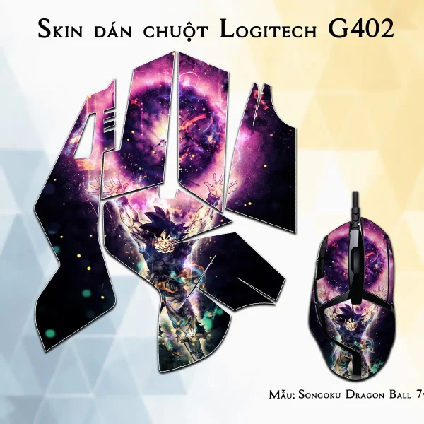Skin dán chuột Logitech G402 mẫu Songoku Dragon Ball 7vnr093