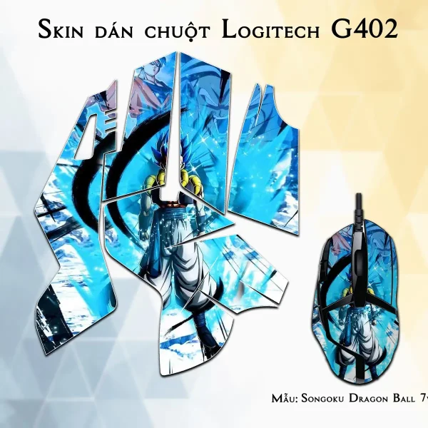 Skin dán chuột Logitech G402 mẫu Songoku Dragon Ball 7vnr094
