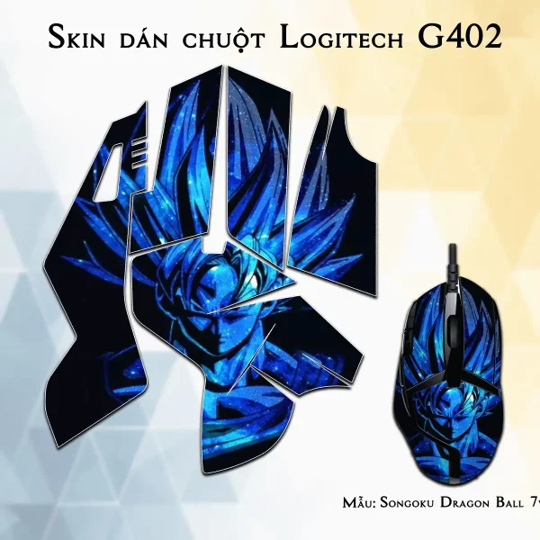 Skin dán chuột Logitech G402 mẫu Songoku Dragon Ball 7vnr095