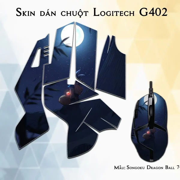 Skin dán chuột Logitech G402 mẫu Songoku Dragon Ball 7vnr096