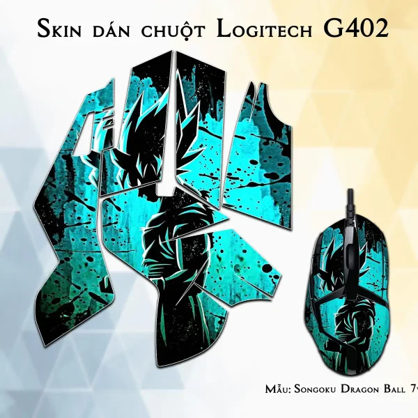 Skin dán chuột Logitech G402 mẫu Songoku Dragon Ball 7vnr100