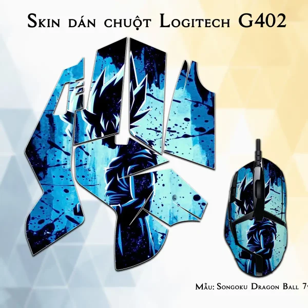 Skin dán chuột Logitech G402 mẫu Songoku Dragon Ball 7vnr101