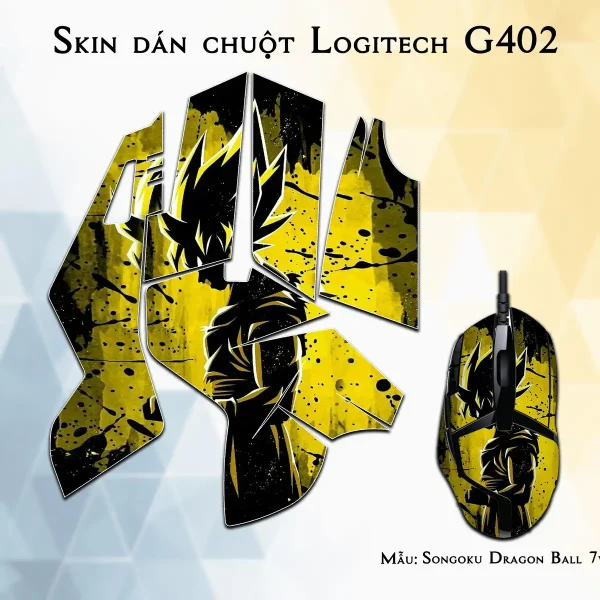 Skin dán chuột Logitech G402 mẫu Songoku Dragon Ball 7vnr102