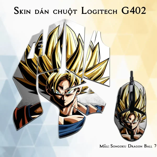 Skin dán chuột Logitech G402 mẫu Songoku Dragon Ball 7vnr103