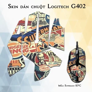 Skin dán chuột Logitech G402 mẫu Superman KFC