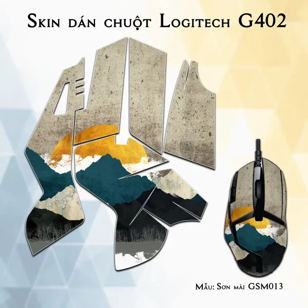 Skin dán chuột Logitech G402 mẫu Sơn mài GSM013