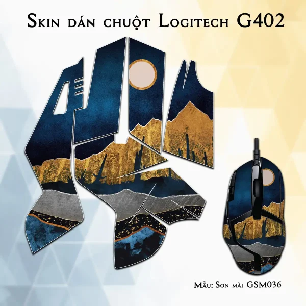 Skin dán chuột Logitech G402 mẫu Sơn mài GSM036