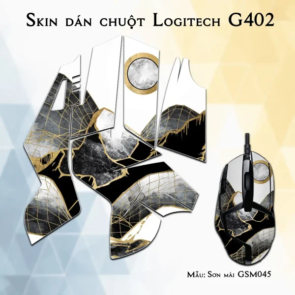 Skin dán chuột Logitech G402 mẫu Sơn mài GSM045