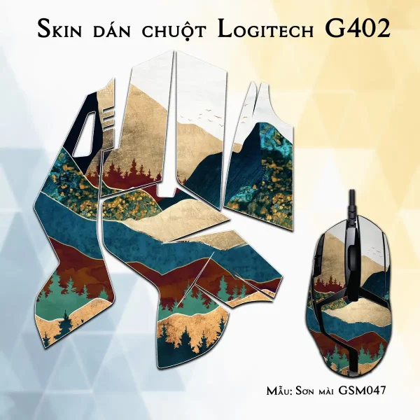 Skin dán chuột Logitech G402 mẫu Sơn mài GSM047