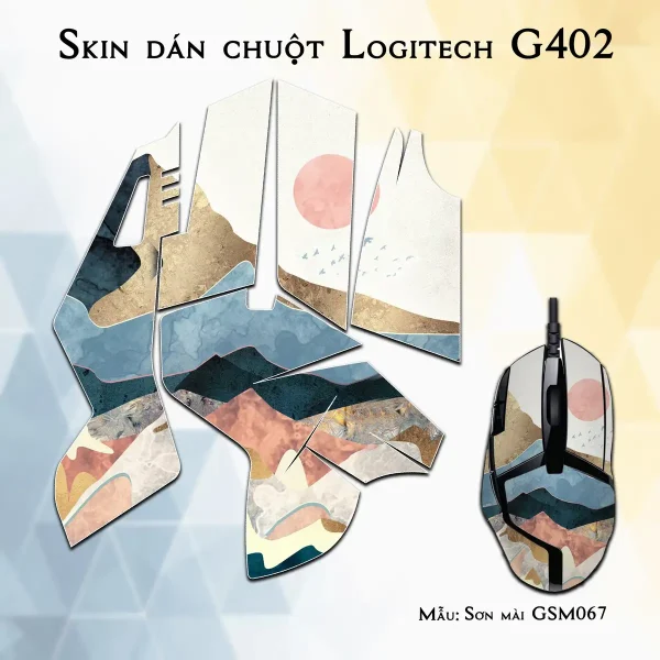 Skin dán chuột Logitech G402 mẫu Sơn mài GSM067