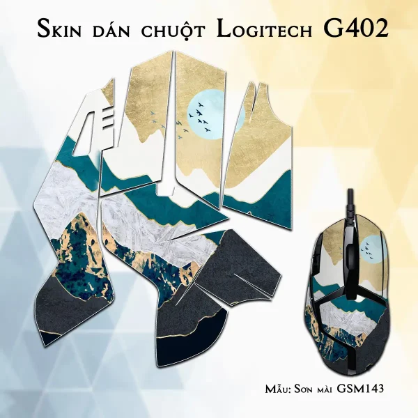 Skin dán chuột Logitech G402 mẫu Sơn mài GSM143