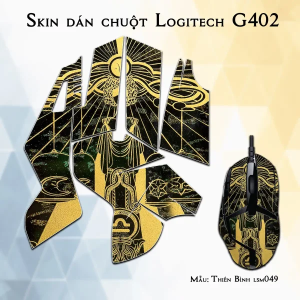 Skin dán chuột Logitech G402 mẫu Thiên Bình lsm049