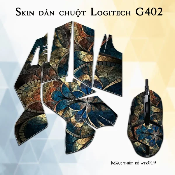 Skin dán chuột Logitech G402 mẫu thiết kế atk019