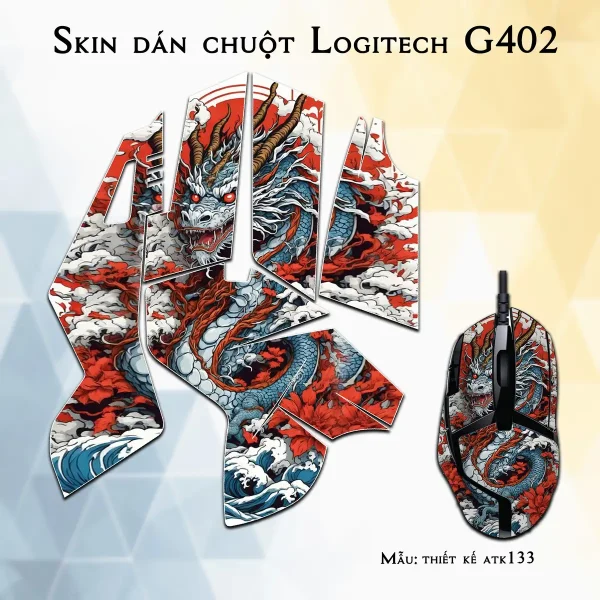 Skin dán chuột Logitech G402 mẫu thiết kế atk133