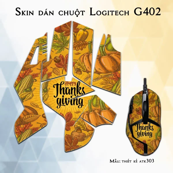 Skin dán chuột Logitech G402 mẫu thiết kế atk303