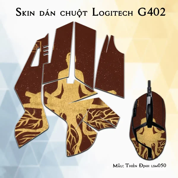 Skin dán chuột Logitech G402 mẫu Thiền Định lsm050