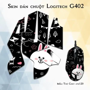 Skin dán chuột Logitech G402 mẫu Thỏ Cony atk120