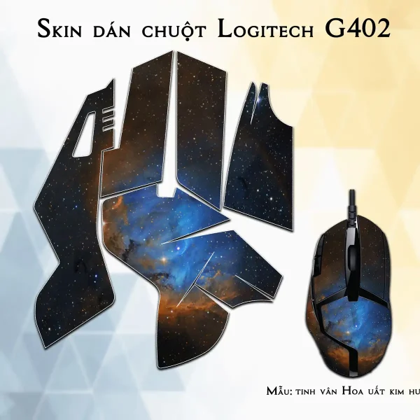 Skin dán chuột Logitech G402 mẫu tinh vân Hoa uất kim hương vutr008