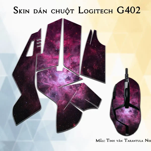Skin dán chuột Logitech G402 mẫu Tinh vân Tarantula Nebula vutr010